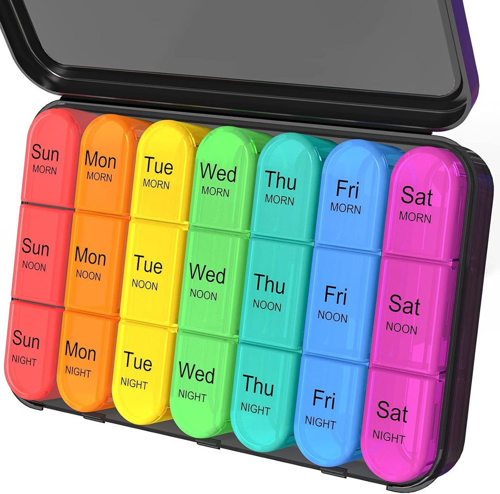Daviky Pill Organizator 3 ori pe zi, Daily Pill Box 7 zi, Weekly Case Medicina Organizatorii să dețină vitamine și medicamente