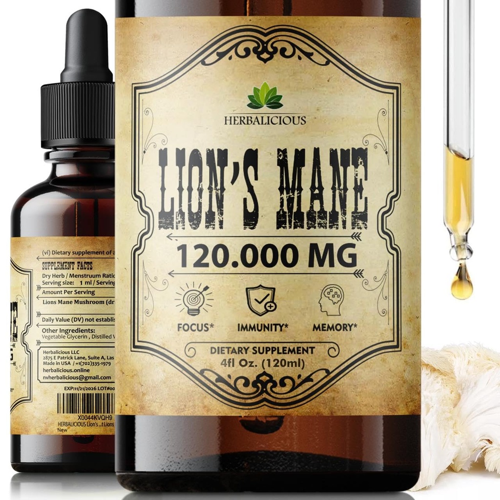 Lion Mane Extract 4 fl oz lichid 