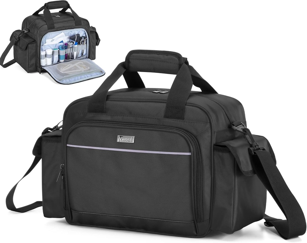 Trunab Home Asistenta medicala Geanta gol, Portable Medical Supports sac pentru Hospice, Home Visit, Spitalul stagiari, Negru, sac numai