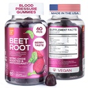 Sfeclă Chews for High Blood Tensiune - Root Gumies Made in USA cu tarta Cherry - Nitric oxid Suplimente pentru energie si Cardio Health - Vegan, No OMG, Pectin based - for Women and Men, 60 Pcs