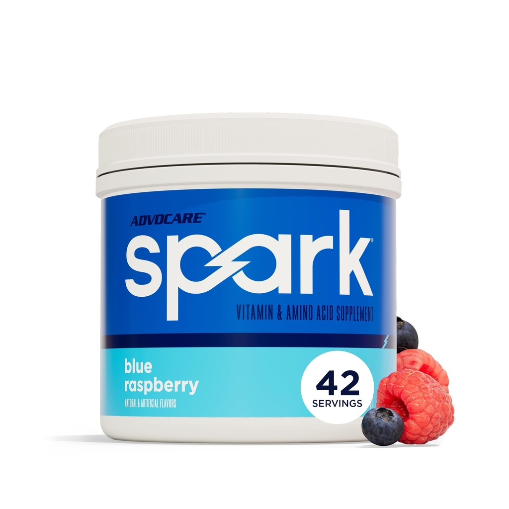 AdvoCare Spark - Energetic Drink Mix - Vitamină & Aminoacid Supliment - Suporturi Energie & Focus - Suport Immune portabil - Zahăr-Free - Zmeură albastră (10,5 oz)