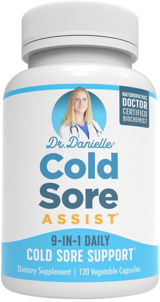 Cel mai bun rece Sore Supliment cu Lysine și Lemon Balm - Dr. Danielle rece Sore Asist - 120 capsule