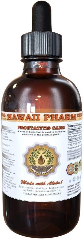 HawaiiPharm Prostate Supplement Dietary Supplement: Pygeum (Pygeum Africanum) Bark, Saw Palmetto (Serenoa Repens) Berry, Stinginging Nettle (Urtica Dioica) Leaf Tincture (Alcohol-Based Liquid Extract) 2 oz