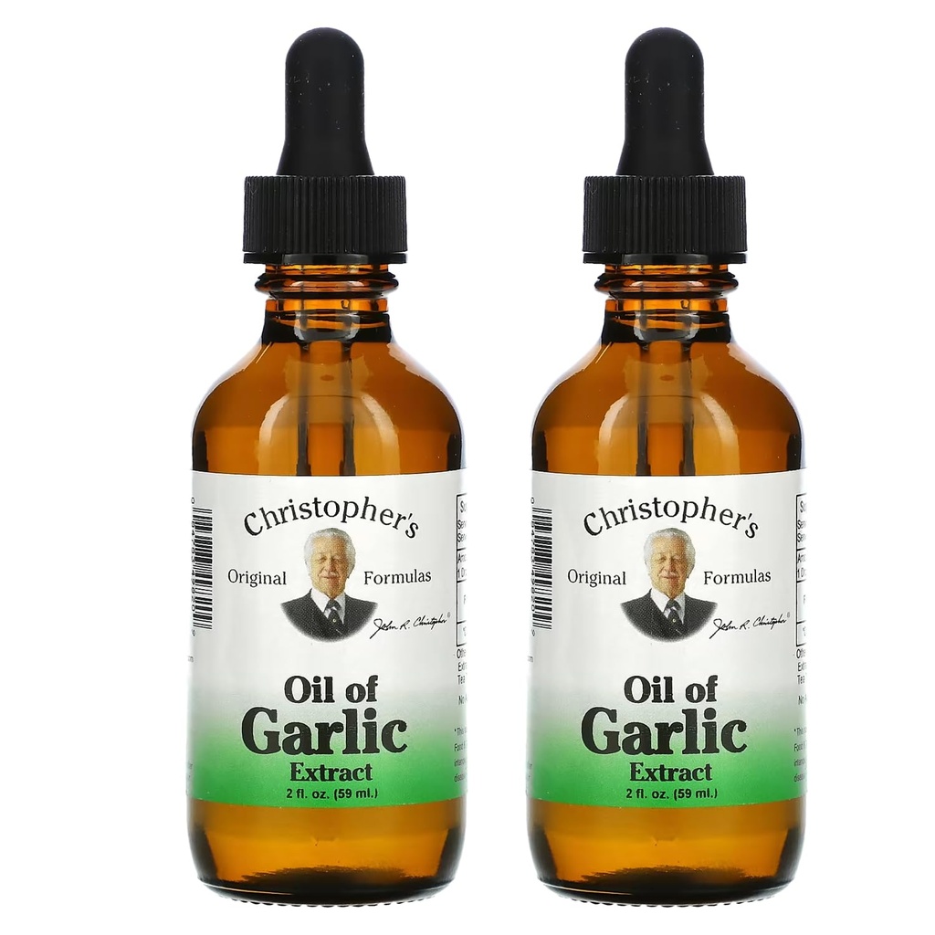 Formulari originale Christopher Ulei de extract de usturoi 2 Onces - Pachet de 2 - Premium supliment de plante - Cold-Pressed & Pure lichid de usturoi Ulei de uz Versatil