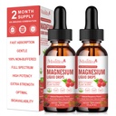 Magneziu Glicinate lichid picătură - triplu absorbţie Supliment pentru a sprijini nervi, somn, calm, inima, musculare * -Sugar-Free cu potasiu, L-Teanină, Sea Moss, Vitamina B,C,D3, K2-2Pack