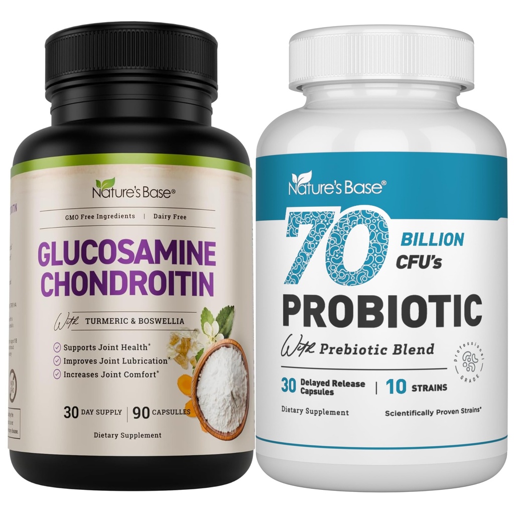 Baza naturală Glucosamină Chondroitin + Probiotice 70 Miliarde CFU