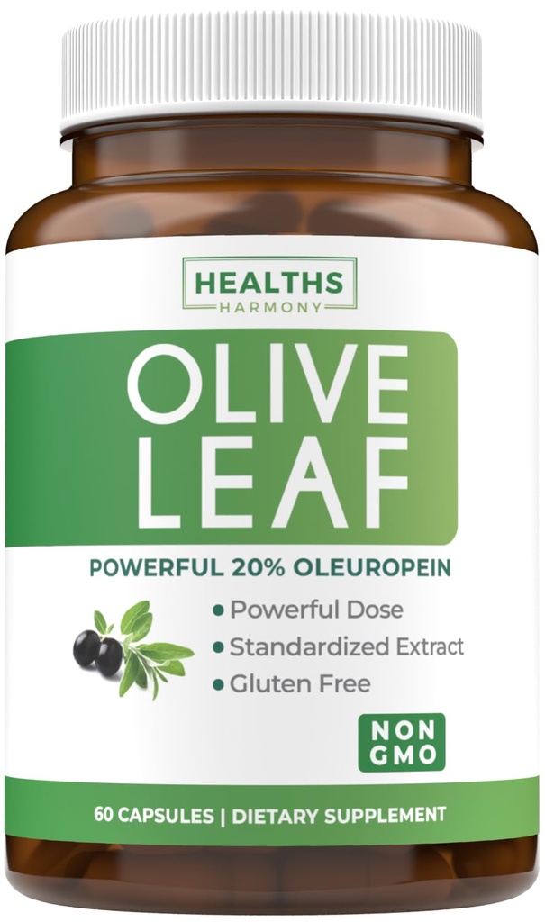 Super Putere Olive Leaf Extract capsule - Vegan non-GMO 750mg extract de măsline cu 20% Oleuropein Antioxidant Supliment pentru Imunity Skin and Heart Health Support - Made in the USA (2 Luna de aprovizionare)