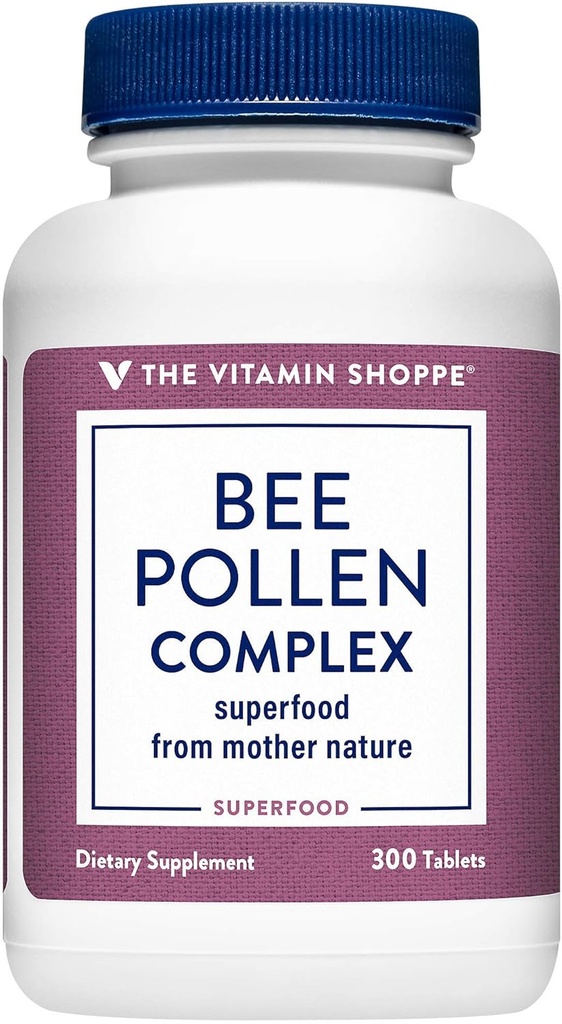 Complexul de vitamine de albină Polen 1000MG, Superfood cu albine Propolis și Royal Jelly, Suport sistem imunitar sezonier (300 comprimate)