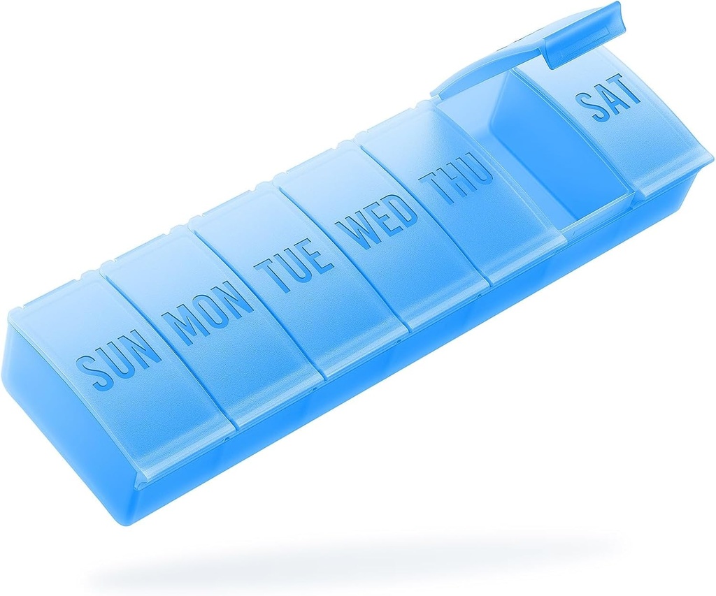 Barhon Pill Organizator mare, Weekly Medicine Pill Organizatori, 7 zile Pilulele Box Cazul de călătorie pentru suplimente de vitamine mari Ulei de pește, albastru