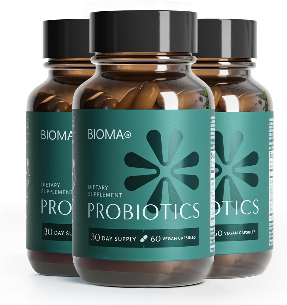 Bioma Probiotice - Digestive Health Probiotic - Suport pentru bărbaţi şi femei cu Xylooligosauccharide, Tributirin & Bifidobactery - Vegan & Gluten Free - 180 capsule cu eliberare întârziată (90-Day Supply)