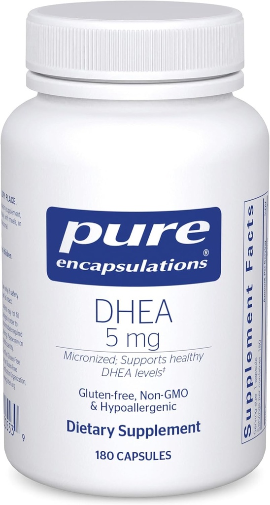 Pure Encapsulations DHEA 5 mg - Immune Support & Hormones Echilibru* - Micronized DHEA - Gluten Free & Vegan - 180 Capsule