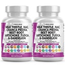 Clean Nutraceuticals Milk Thistle NAC Chanca Piedra Beet Root Anghinare Root - Liver Cleanse Supplement Plus TUDCA Choline & Ginger - 2Pack