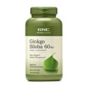 GNC Herbal Plus Ginkgo Biloba 60mg Supliment, Vegetarian, Suportă Sharpness mental, 300 Servings