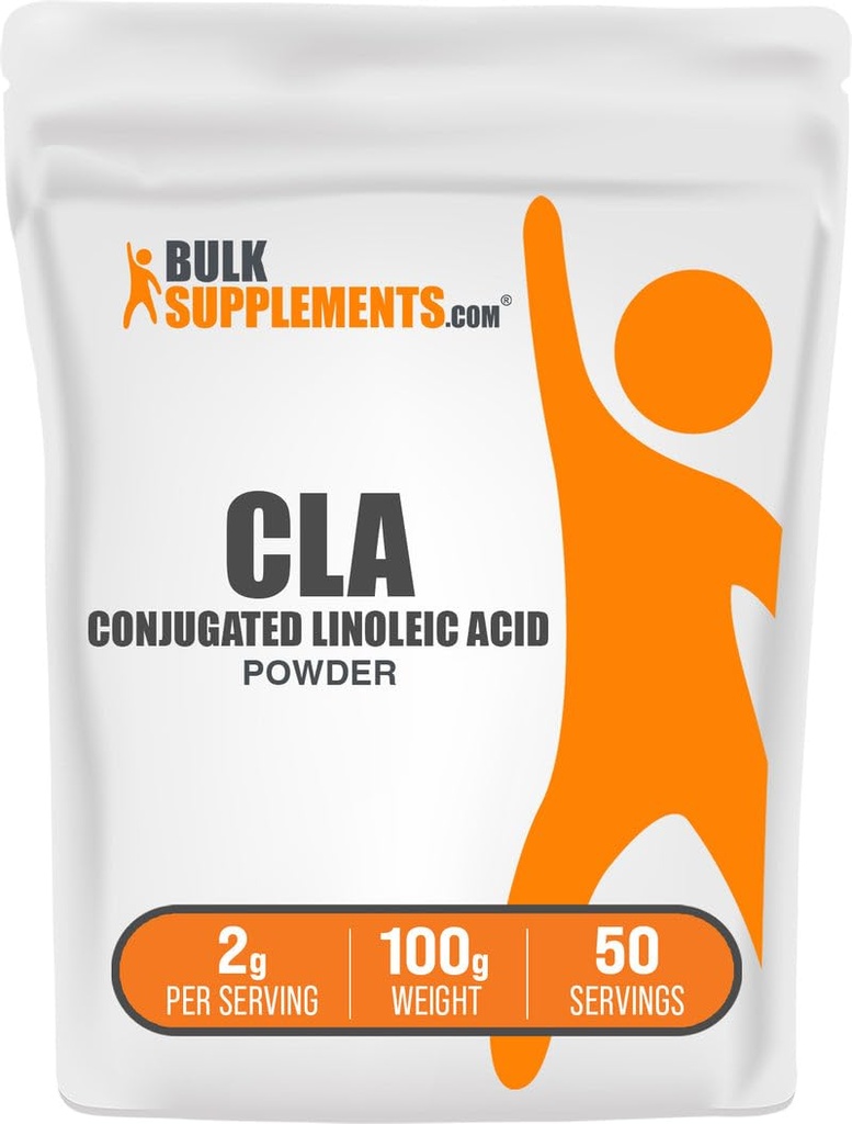 BulkSupplements.com Pulbere de acid linoleic conjugat - Supliment CLA, Supliment nutritional - Gluten gratuit, 2g Per Serving, 100g (3.5 oz) (Pachet de 1)