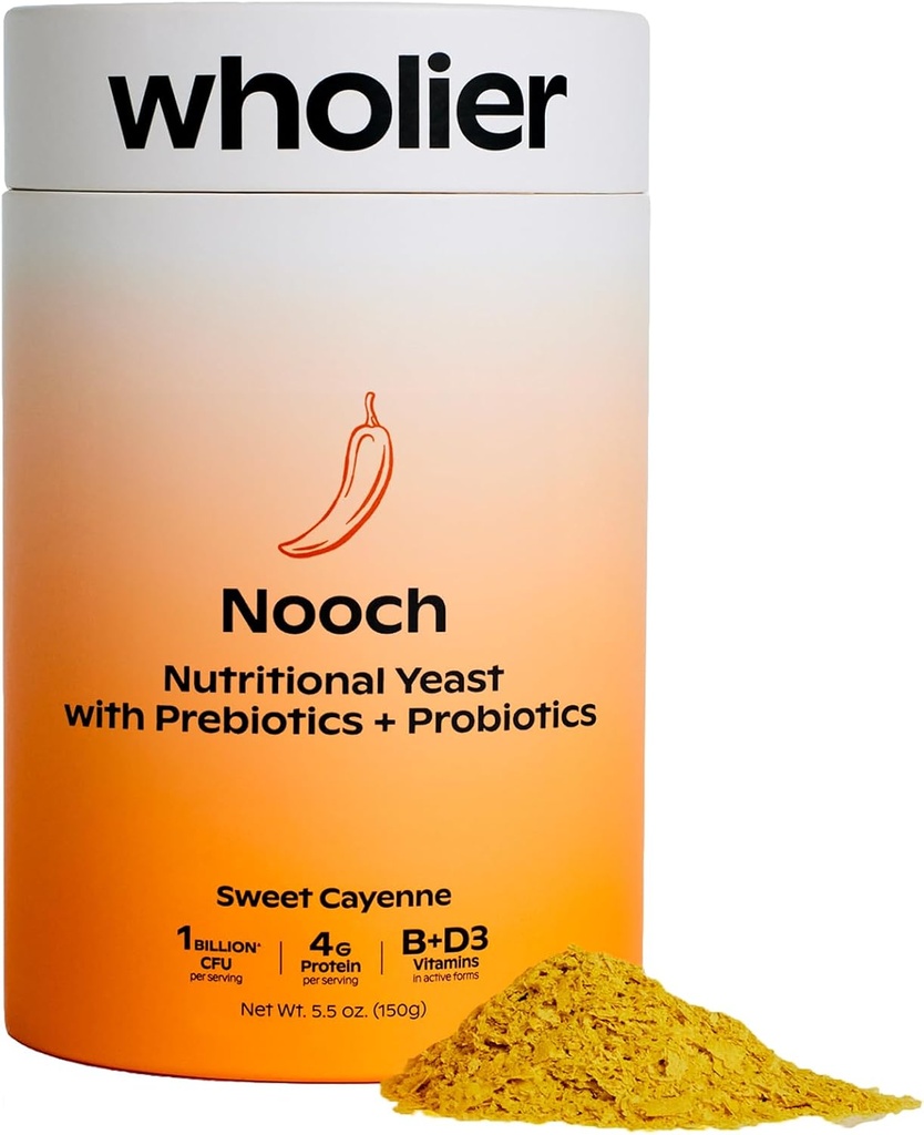 Wholier Nutritional Drojdii Flakes cu Prebiotice & Probiotice pentru Sanatate Gut. Methylcobalamină Vitamina B12 & Vitamina D3. Vegan Cheesy Seasoning. (5.3 oz.) (BBQ Flavor)
