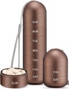 Zannaki Umezeala Metal Proof Weekly Pilula Organizator, Stackable Aluminium Aliaj BPA Drumeţii gratuite 7 zile Pilula cutie Caz impermeabil şi Compartimentare mare pentru a ţine pastile, vitamine, ulei de peşte, Suplimente