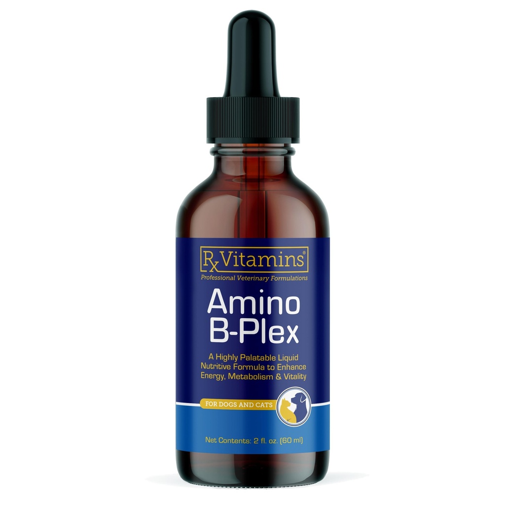 Rx Vitamine Amino B Plex Cat & Dog Supliment - Vitamina B Complex lichid Plus Aminoacizi pentru câini și pisici - Apetit Booster și greutate Gainer Cat & Dog Vitamine - 2 oz