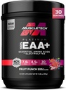 MuscleTech Platinum Essential Amino Acids Supliment cu Electroliti, Punch de fructe - Pre-Workout pulbere pentru energie, Constructor de crestere si forta musculara - EAA Complex pentru barbati si femei - 30 Serviri