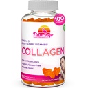 Colagen Gummies- Natural Marine Colagen pentru femei, și Bărbați- Colagen Suplimente pentru păr de piele, Nails- Hydrolyzed Tip 2 & 1 3- Înlocuiți pastile și pulberi - No Gelatină, Kosher, Halal- 100 Ct.