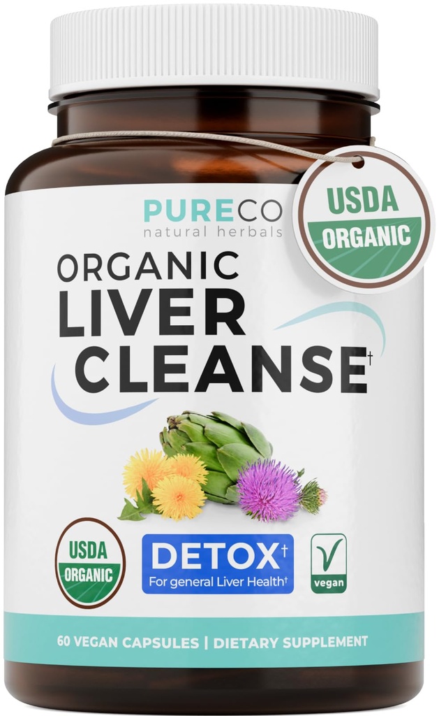 USDA Organic Milk Thistle and Dandelion Root - Silymarin Milk Thistle Liver Detoxifiere Formula cu extract de Artichoke pentru suport hepatic cuprinzător - Vegan non-GMO & Lab verificat (1 lună de aprovizionare)