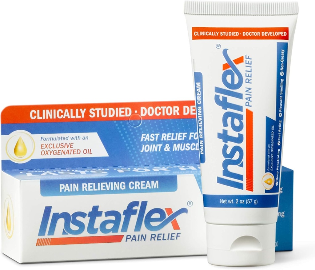 Directii sanatoase Instaflex Pain Relief Cream livreaza ajutor clinic studiat de artrită, Back Pain, Strange și dureri articulare și musculare (2 oz)