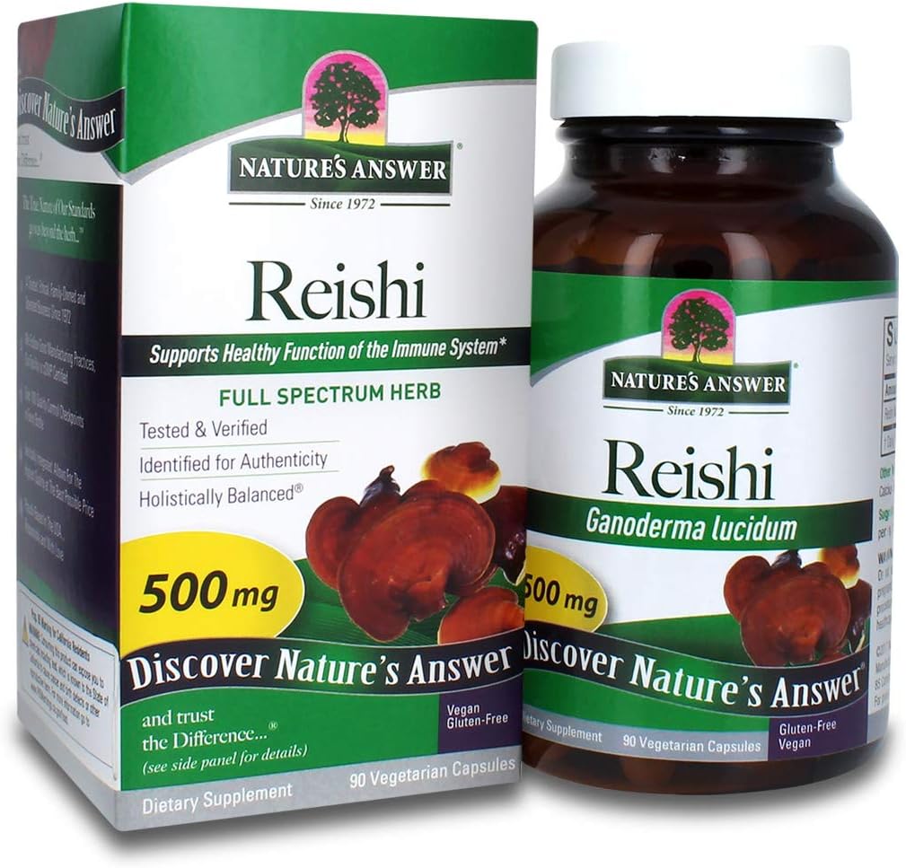 Răspunsul naturii Reishi ciuperci Mycelia Capsule vegetariene, 90-conte 