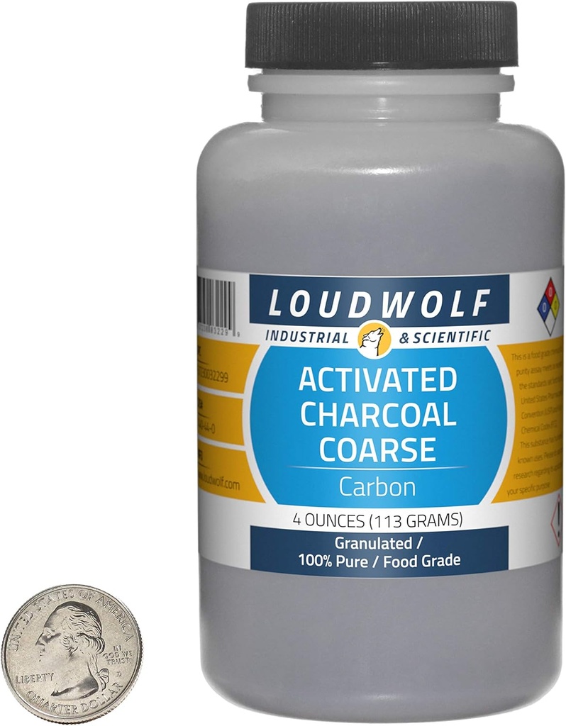 Carcoal activat / 4 Ounce flacon / 100% Pure Food Grad/Granulat
