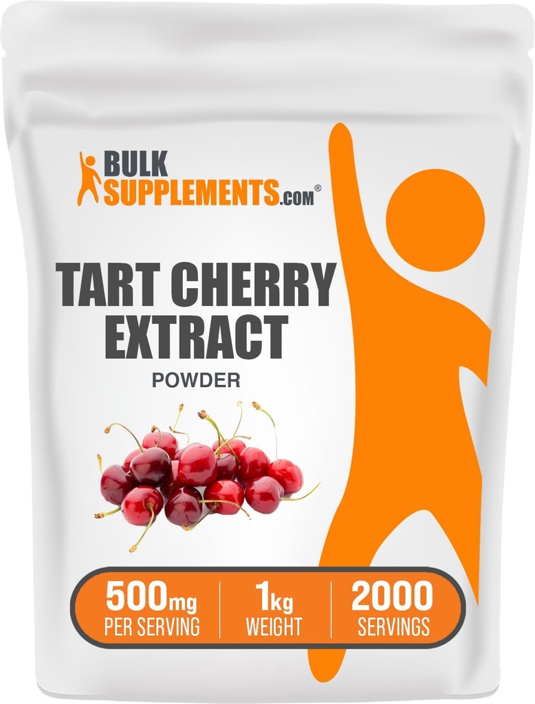 BulkSupplements.com Tart praf extract de cireşe - supliment de cireşe tartă, supliment vegetal - sursă antioxidantă, gluten gratuit, 500 mg per servire, 5 kg (11 lbs) (Pachet de 5)