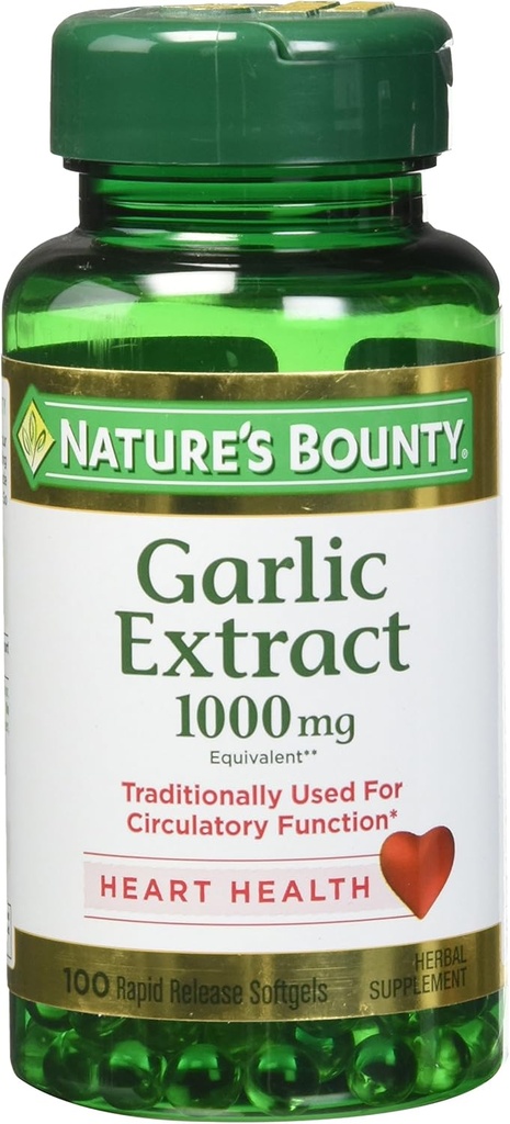 Nature's Bounty Usturoi extract 1000 mg, 100 Rapid Release Softgels (Pachet de 4)