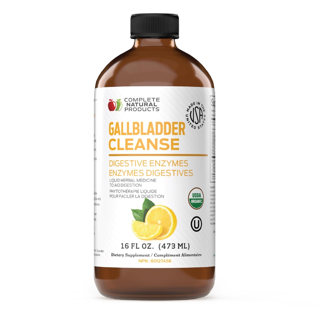 Gallbladder Natural Complet - Supliment lichid pentru suport vezica biliara, Liver Cleanse, si Digestive Health cu cidru de mere Vinegar, Turmeric, Sfeclă, Enzime digestive, Mulgeata de lapte - 16oz