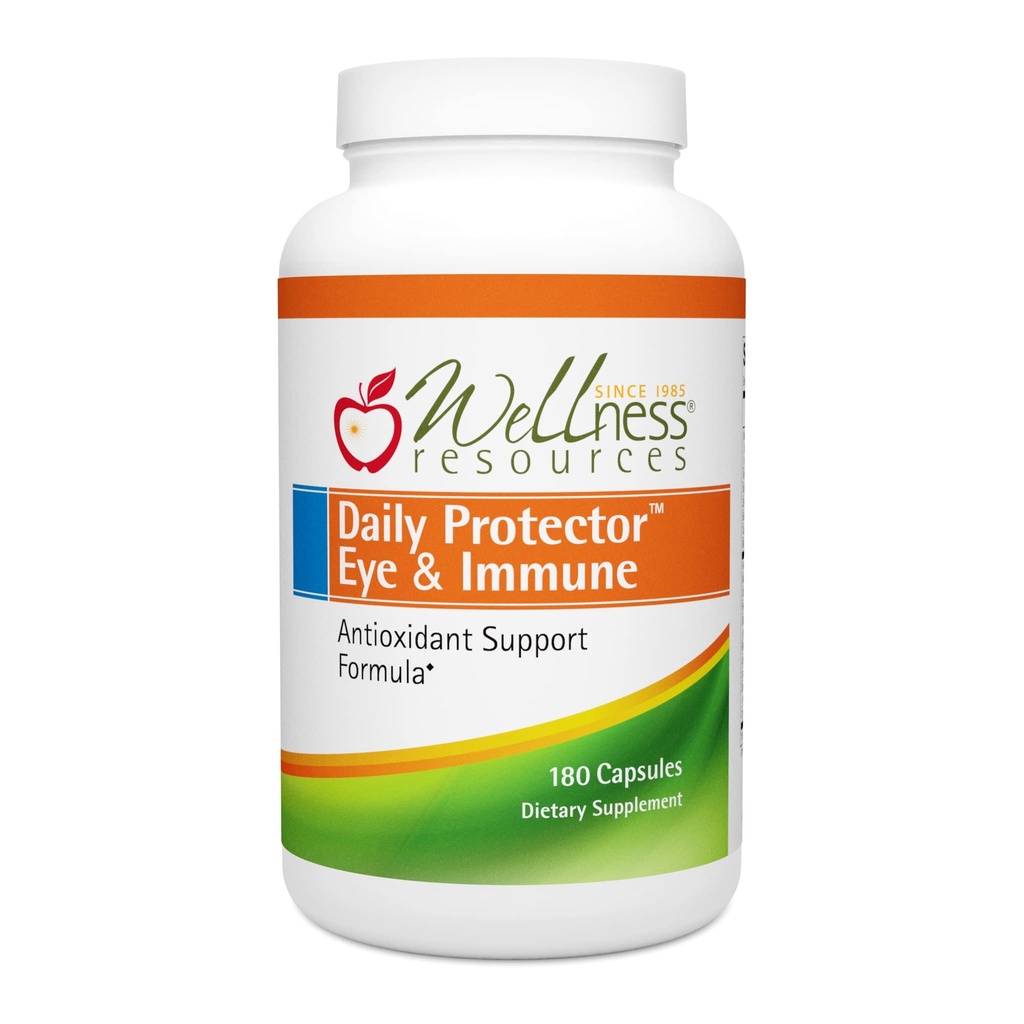 Resurse de wellness Daily Protector Eye & Immune - Lutein, Licopen, Zeaxantină, Cryptoxanthin, Bilberry și mai mult pentru ochi, imun, și sănătatea pielii (180 capsule)