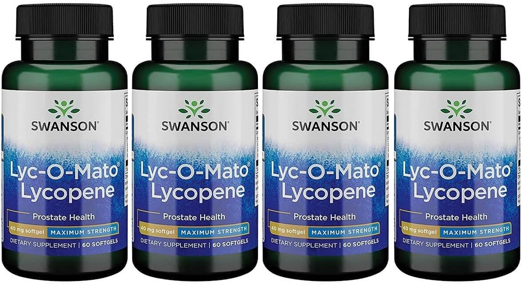 Swanson Super-Forngth LYC- O- Mato Lycopene 40 Milligrams 60 Sgels (4 Package)