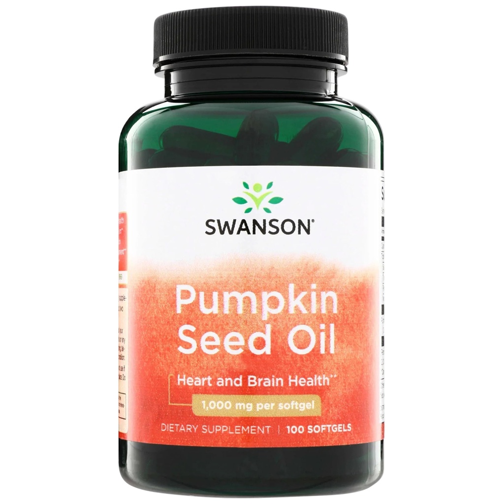 Ulei de semințe de dovleac Swanson - EFA Biodisponibil ridicat - (100 capsule Softgel, 1000 mg fiecare)