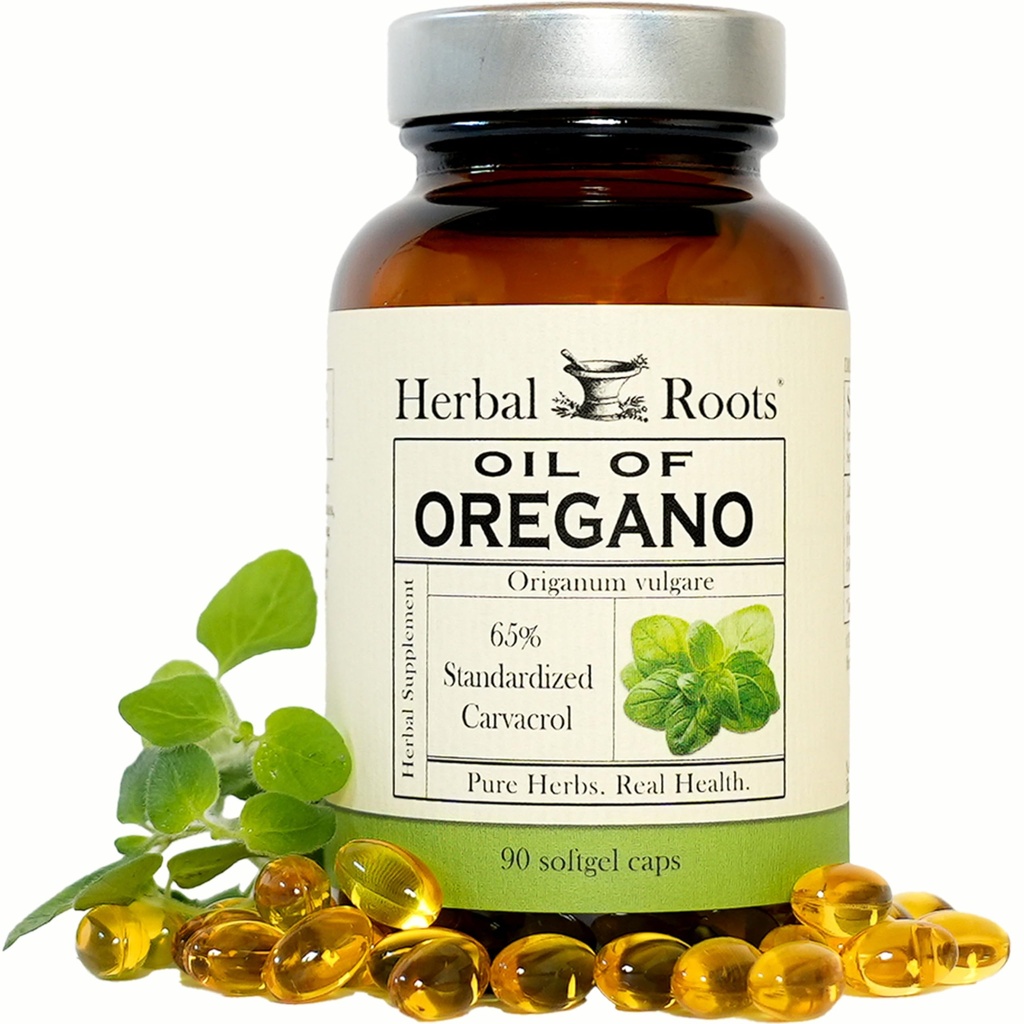 Ulei de rădăcini de Oregano - Produs din ulei de Oregano Marea Mediterană - 90 Easy to Swallow Softgel Capsule - Extra Putere 150mg