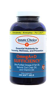 Omega 3, Capsule cu ulei de peşte, OmegA+D Prin alegerea innascuta, Lemon 240 capsule, ulei de pește de grad farmaceutic, 3rd Party testat, organic filtrat și triplu Purified, Cod natural ulei de ficat, vitamina D3