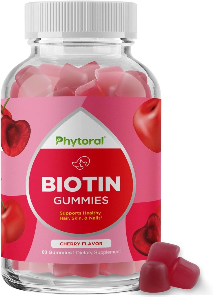 Gume de biotina fizica pentru parul si cresterea unghiilor - Gume de biotina pentru ingrijirea parului Ingrijirea tinereasca a pielii si unghiilor - 5000mcg per servire unghii piele vitamine pentru adulti frumusete