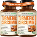 Curcumina turmerica Supliment cu extract de piper negru - potenta mare Turmeric organic 1200mg & 95% Curcuminoide pentru sanatate comuna si digestiva - Supliment de sprijin comun - 60 capsule Curcuma - 2 ambalaj
