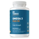 Dr. Tobias Omega 3 ulei de pește, 2000mg Putere triplă cu 800mg EPA 600mg DHA per servire, ulei de pește Omega 3 Suplimente pentru inima, Brain & Suport imun, 90 Softgels, 45 Serviri