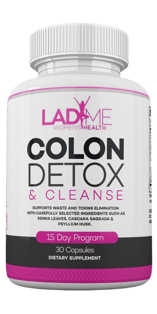 Pure Colon Cleanse & Detox 15 Ziua Programul - Herbal Laxative Constipație Relief cu Psyllium Husk, Cascara Sagrada & Senna Frunze - Femei speciale Intestinal Cleanser de Ladyme - 30 Capsule