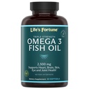 Ulei de pește norocos de viață Omega 3 concentrat Supliment 2500 mg, 60 Softgels, Potență ridicată, EPA & DHA acid gras - inimă, creier, piele, articulații - Non OMG
