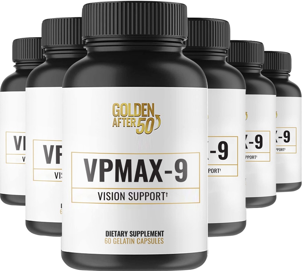 Aur după 50 VpMax-9 - Îngrijire vizuală și supliment antioxidant cu vitamine ochi, luteină, Licopen și extract de afine - 6 sticle