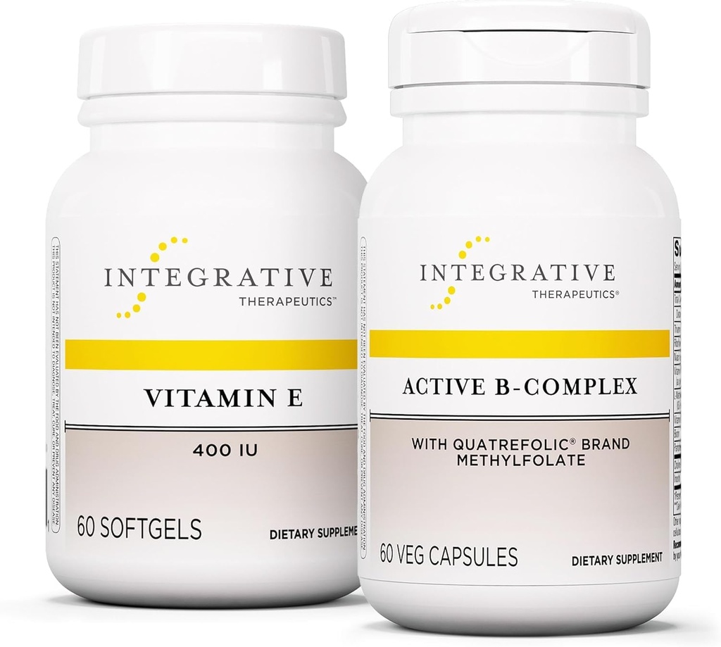 Terapice integrate Bundle cu activ B- Complex, 60 capsule & vitamina E, 60 Softgels - Active B- Complex pentru a sprijini metabolismul energetic * - Vitamina E pentru a sprijini Heart Health & Activitatea antioxidantă