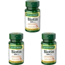 Natura's Bounty Biotin, Suplimentul de vitamine, susține metabolismul pentru energie celulară și păr sănătos, piele și unghii, 1000 mcg, 100 comprimate (Pachet de 3)