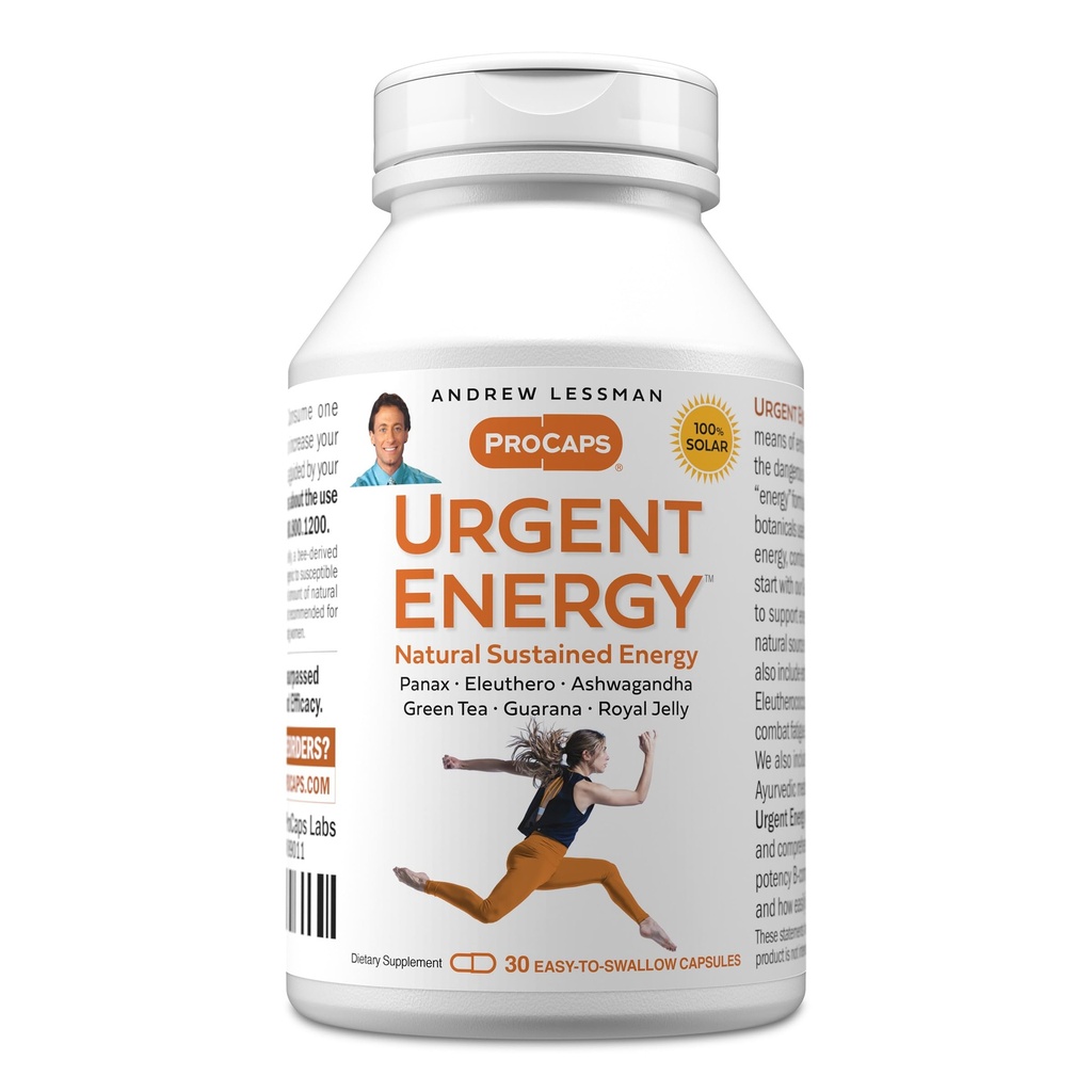 ANDREW LESSMAN Energie de urgenţă 30 capsule - Oferă un mijloc sigur, sănătos de a îmbunătăţi nivelurile de energie şi sentimente de bine-fie, Ceai verde, Guarana, Ginseng, Royal Jelly, Ashwagandha, B-complex
