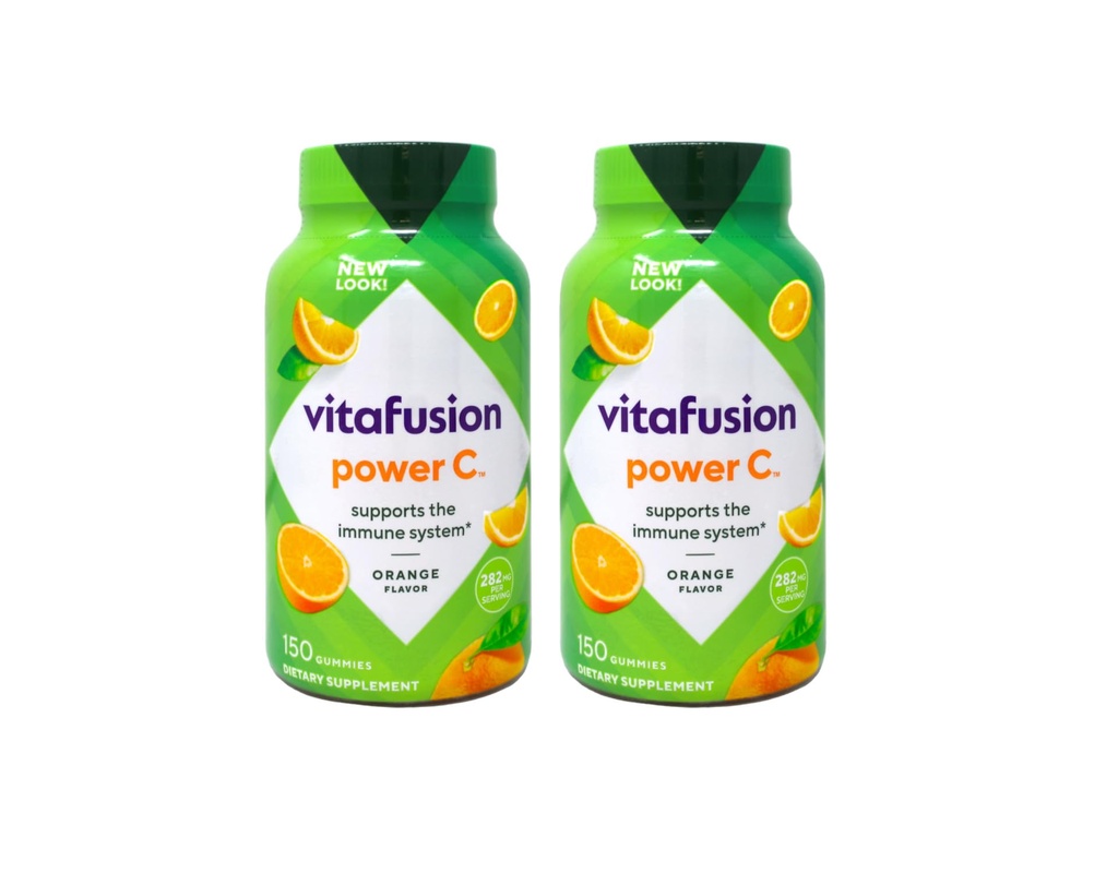 Vitafuzie Putere C Adult Vitamine Gummy, Suport imunitar, Natural Orange 150 ea (Pachet de 2)