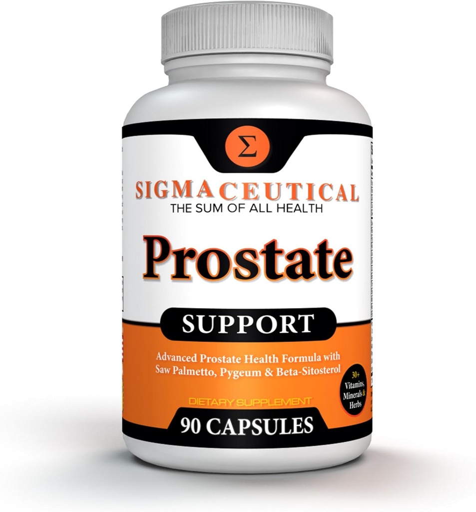 Complexul de suport pentru prostate - Saw Palmetto & Beta Sitosterol cu scoarță Pygeum - Zilnic suport pentru fluxul urinar pentru bărbați - 90 capsule naturale de plante sterol