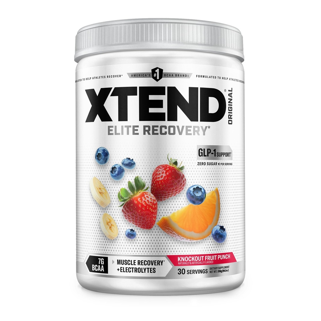 Xtend Original BCAA Powder 7g BCAA și 2,5g L-glutamină, Sugar Free Post Workout Muscle Recovery Drink cu aminoacizi pentru bărbați și femei, 30 Serviri