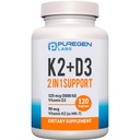 2 în 1 Formula 90mcg vitamina K2 (MK7) și 5000 UI vitamina D3 Supliment I Formula non-GMO, Ușor de înghițit vitamina D & K Complex, 120 capsule I 4-Month aprovizionare