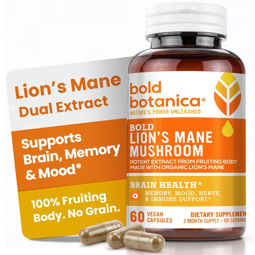 Botanica Lions Coamă capsule ciuperci - 100% Organism fructat 